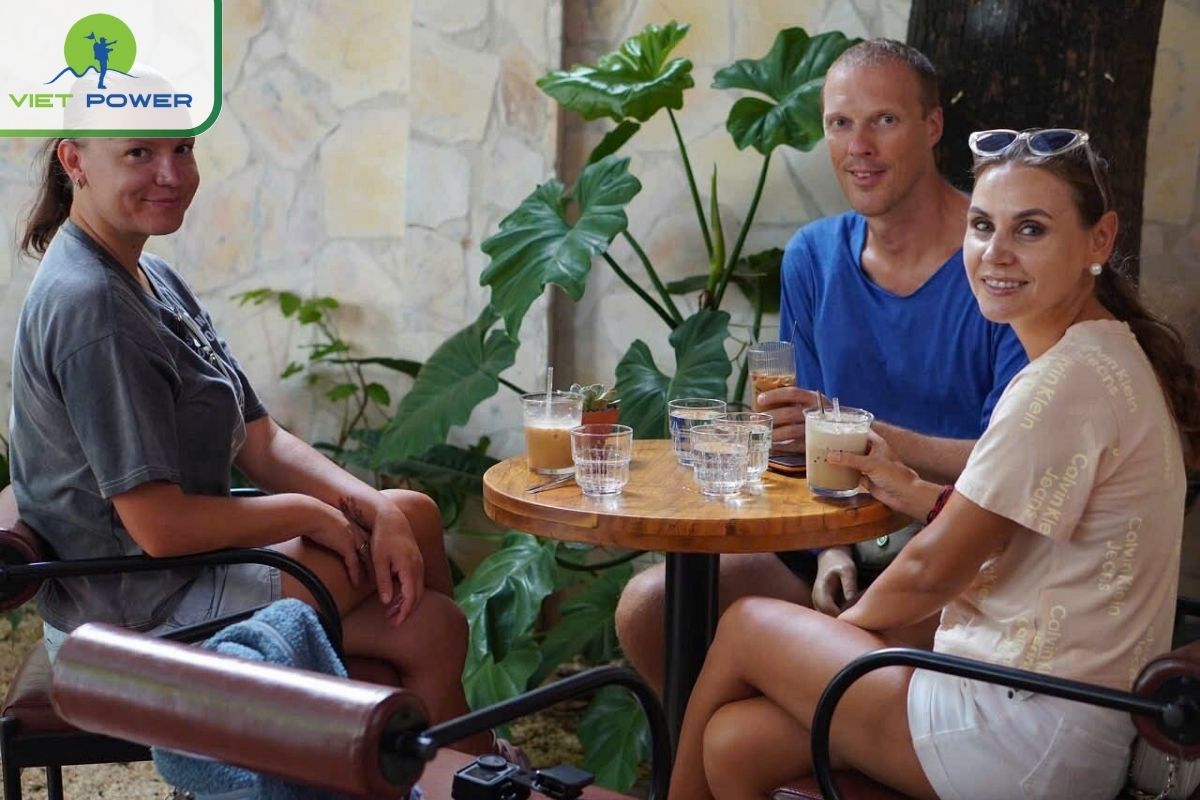 Enjoy coffee near the top of the chessboard