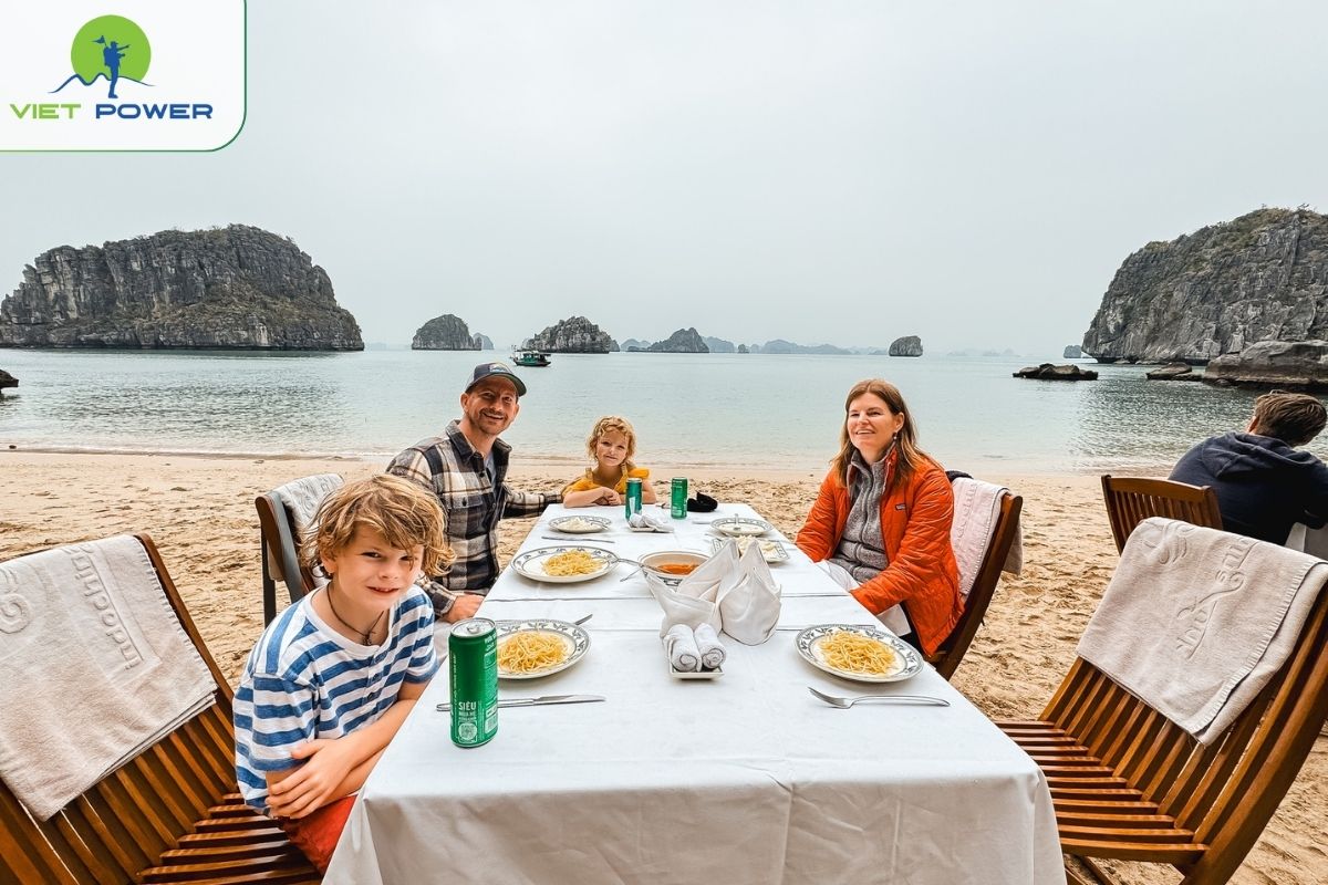 Enjoy a BBQ lunch on a quiet beach, prepared by the crew