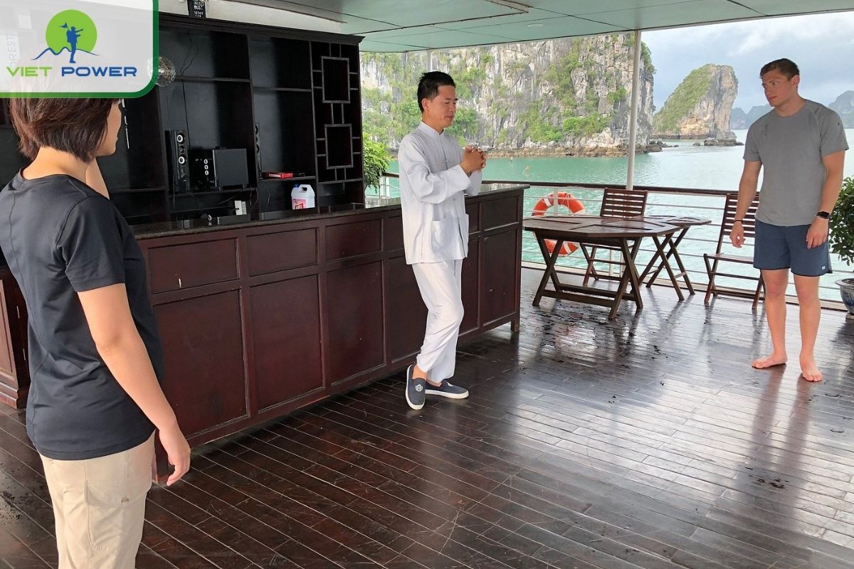 Tai Chi class on the sundeck