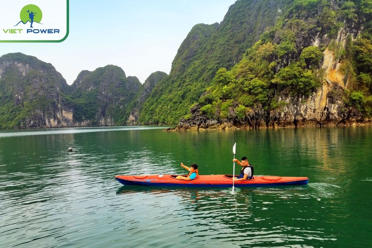 Kayak through emerald green waters