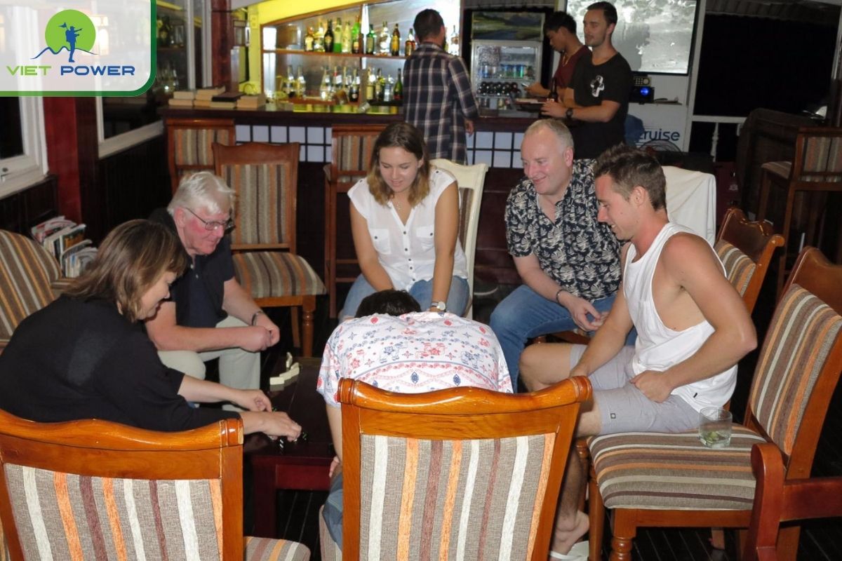 Sunset party with fresh fruit, finger food, and cocktails