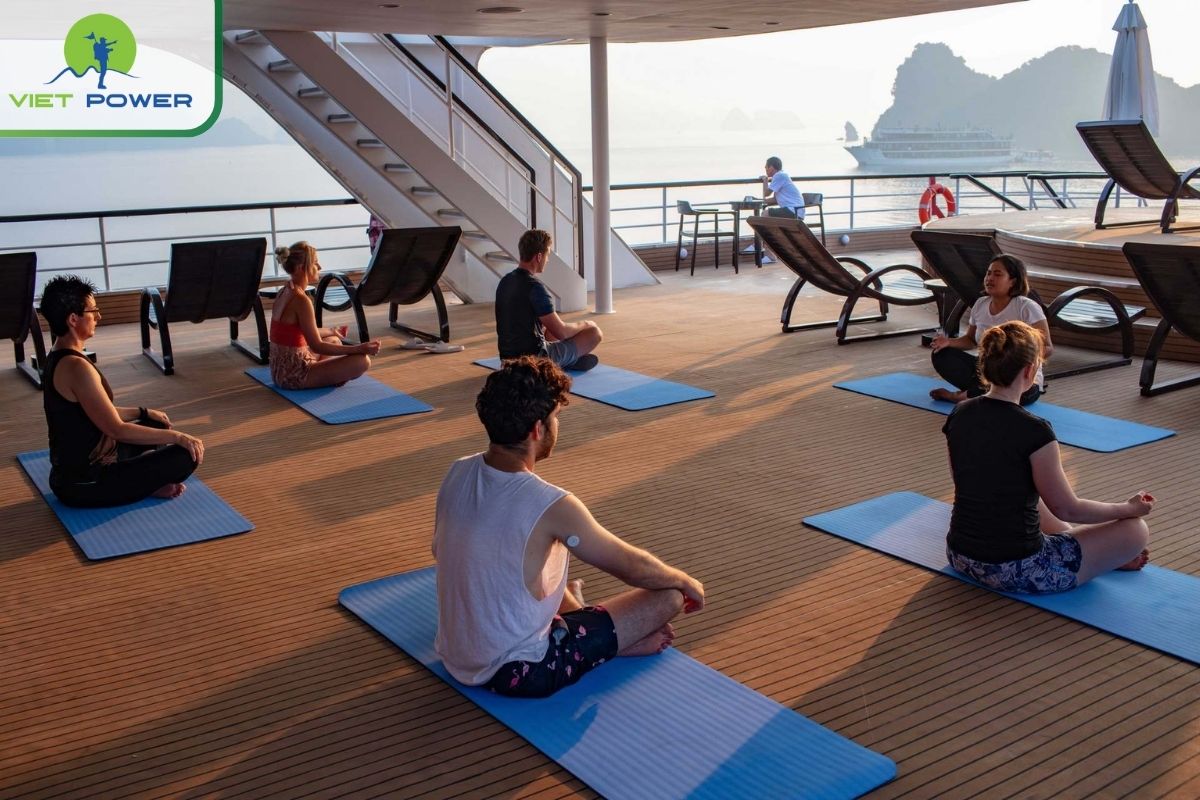 Yoga on the sundeck