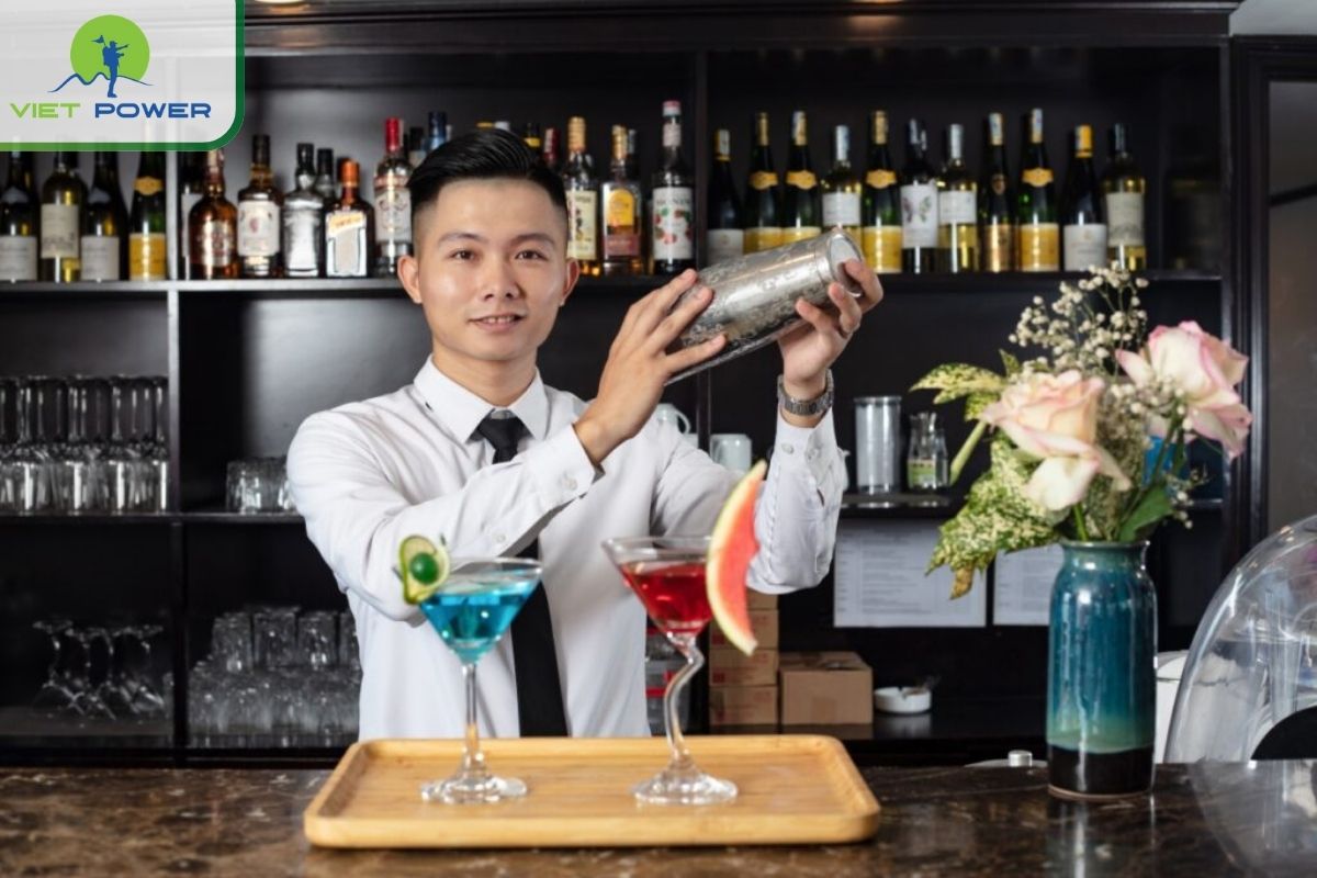 The bar and cocktail service offer wines