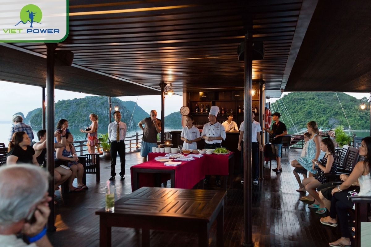 Onboard chefs host cooking demonstrations