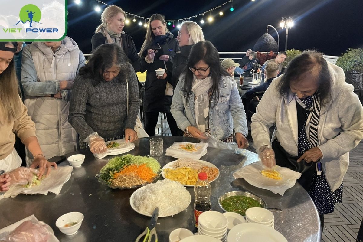 Cooking demonstration led by the chef