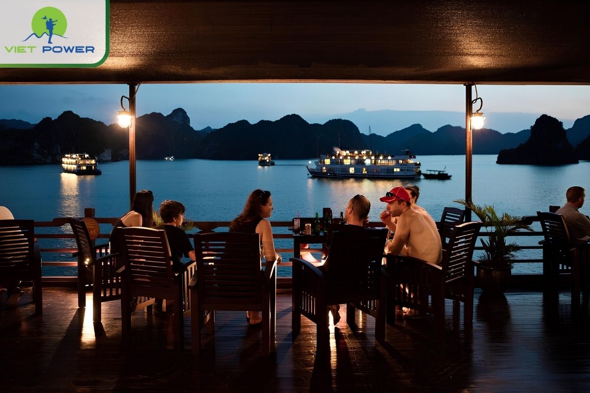 Sunset cocktails on deck