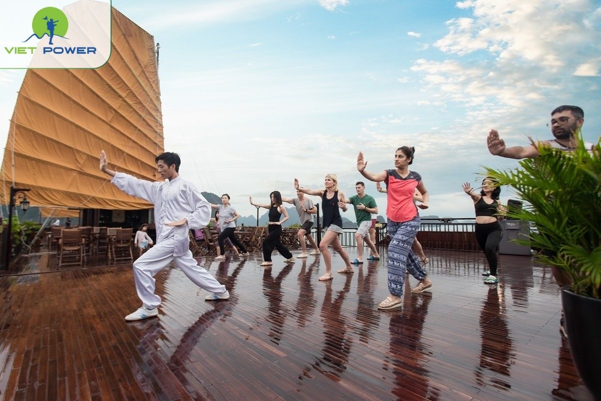 Tai Chi on the sundeck at sunrise