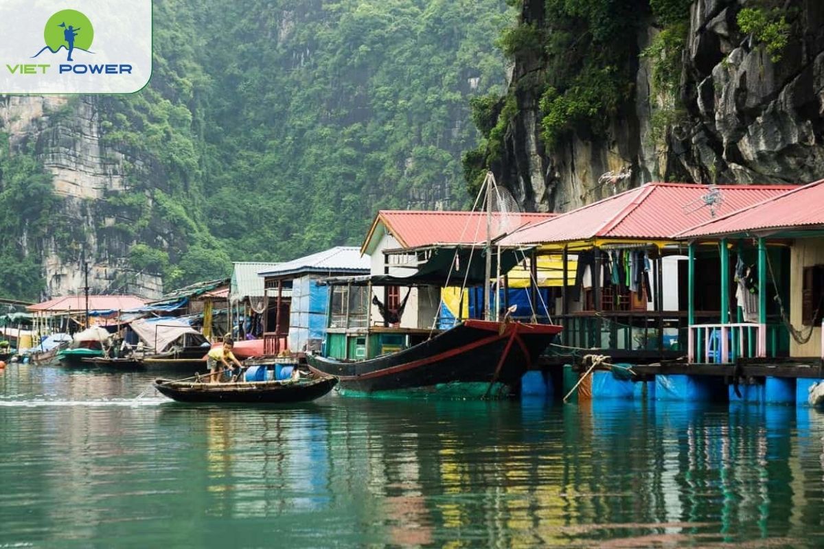 Sampan visit to a floating fishing village.