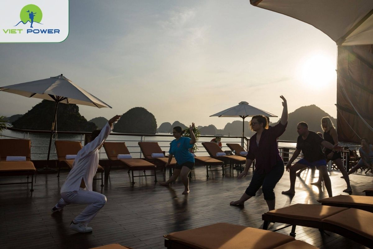 Tai Chi at sunrise on the sundeck