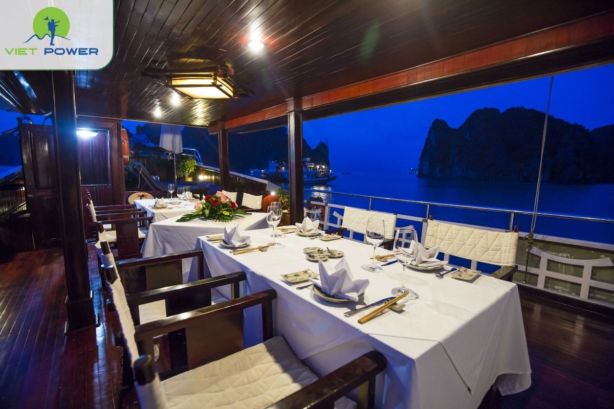 Dinner is served on board