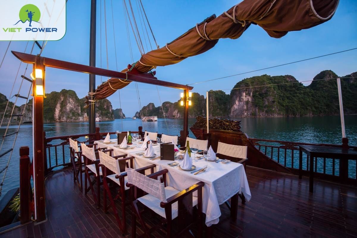 The outdoor dining area